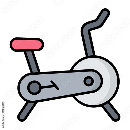 Exercise Bike Line Color Icon