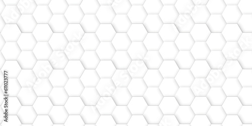 Abstract background with seamless pattern with hexagons . White soft light bubbles pattern of hydrogel balls as contemporary abstract background. White hexagon 3D background texture technology hexagon