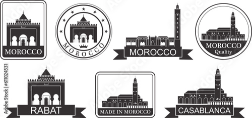 Morocco set. Isolated Morocco on white background