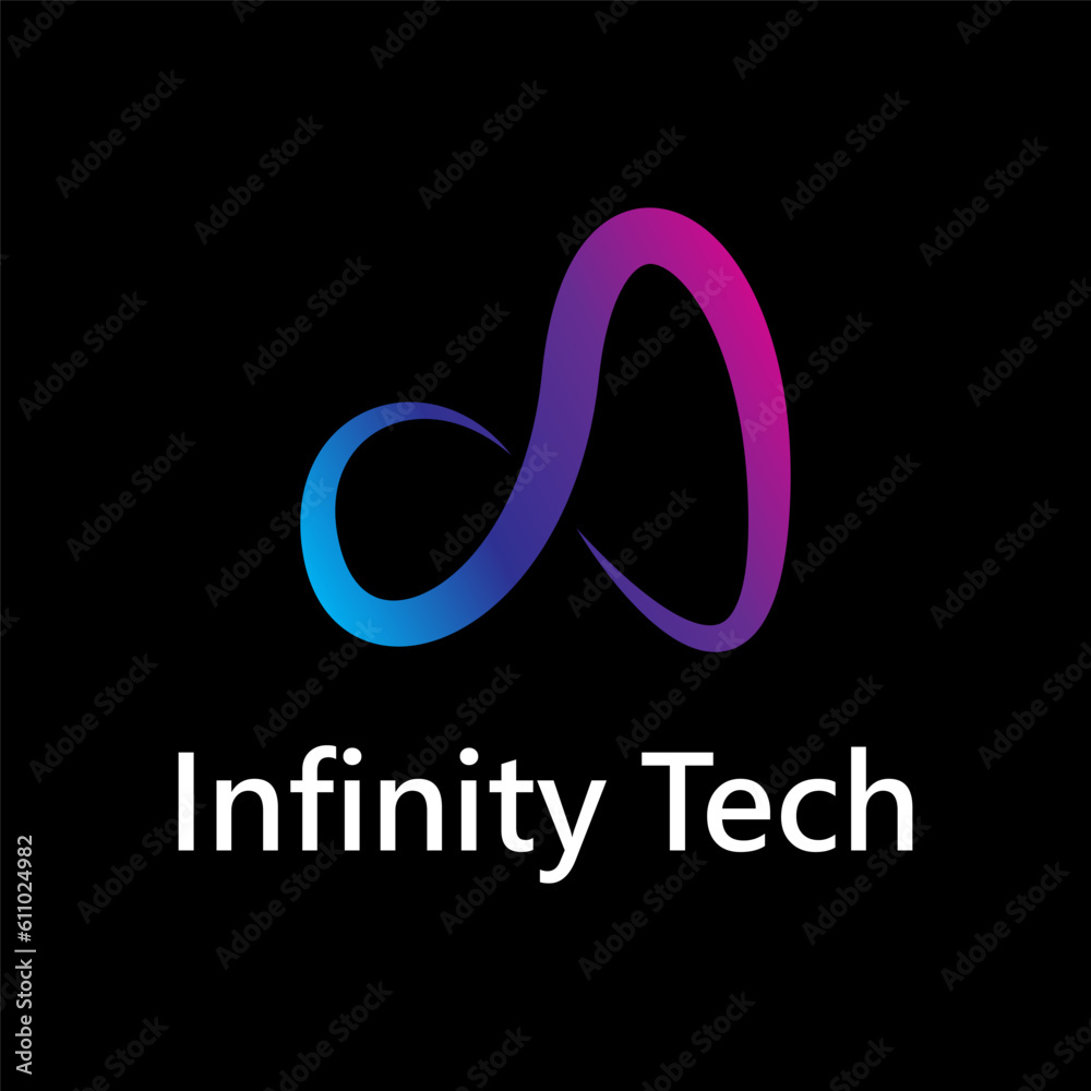 Fototapeta premium Infinity technology logo design, infinity technology icon design.