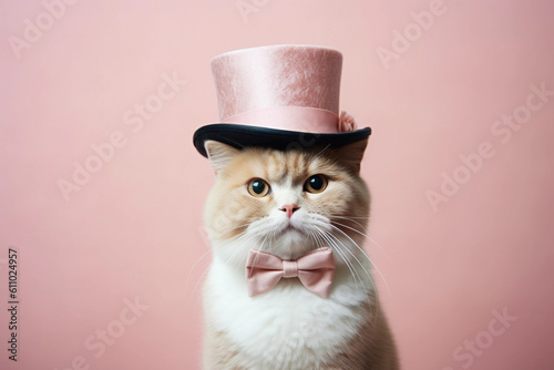 Feline Elegance: The Purrrfect Hat-titude photo