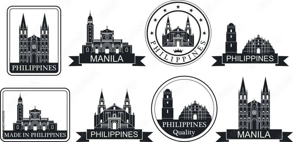 Philippines set. Isolated Philippines on white background Philippines set. Isolated Philippines on white background
