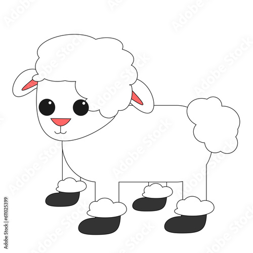 Cute cartoon cow illustration vector