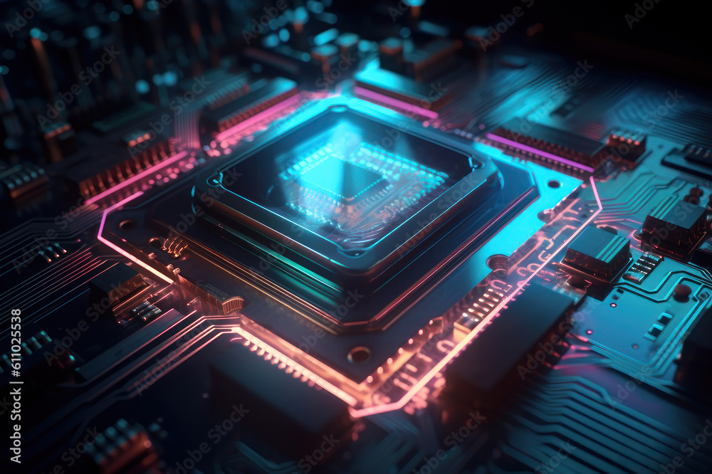 Fototapeta premium Computer board. AI generative.
