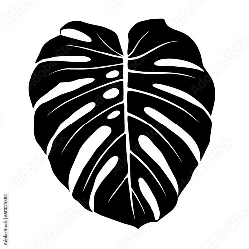 monstera leaf stencil