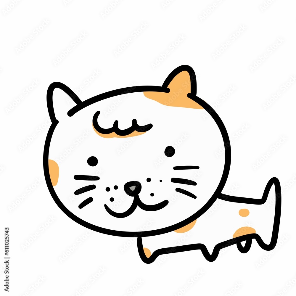 illustration of cute cartoon cat illustration of cute cartoon cat