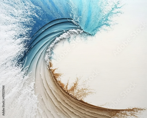 Print op canvas Abstract watercolor big wave for textures