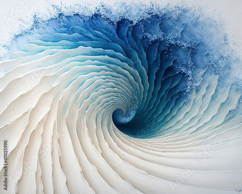 Abstract watercolor whirlpool in ocean for textures. Fresh, cheerful and relaxing summer concept. Positive and healthy tones to background or wallpaper. Generative Ai