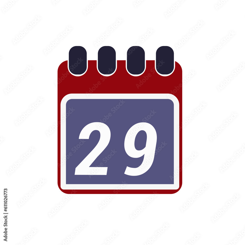 Page of calendar displaying day 29. Illustration Page of calendar displaying day 29. Illustration
