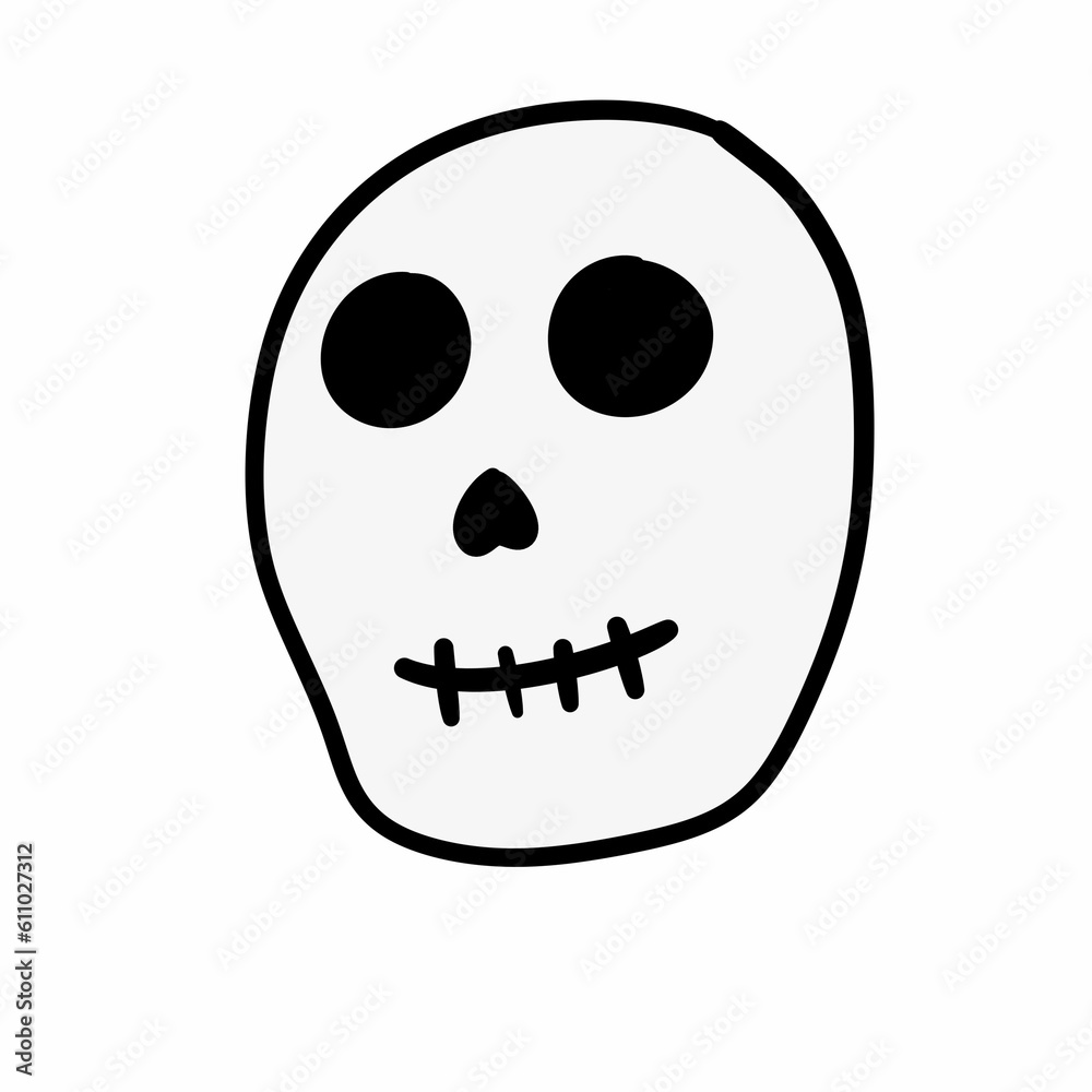 skull cartoon on white background skull cartoon on white background