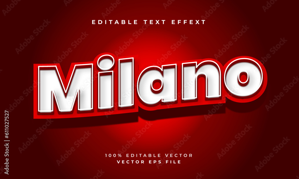 red text effect editable vector