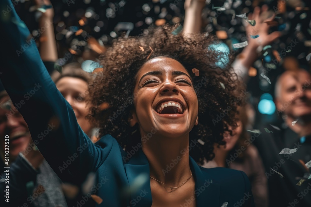 person celebrating success - Illustration created with generative ai