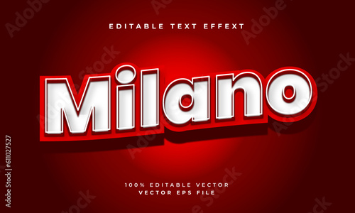 red text effect editable vector