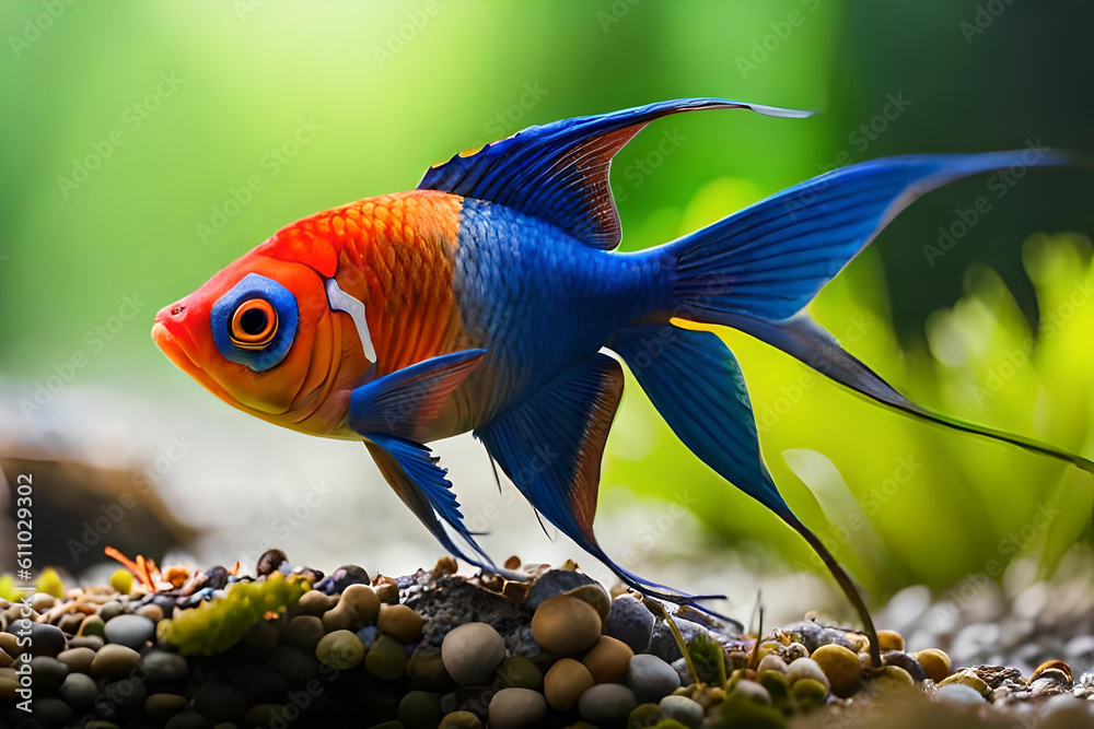 Beautiful Exotic Fishes in Planted Aquarium Beautiful Exotic Fishes in Planted Aquarium