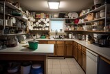 clean and organized kitchen, with everything in its place, created with generative ai