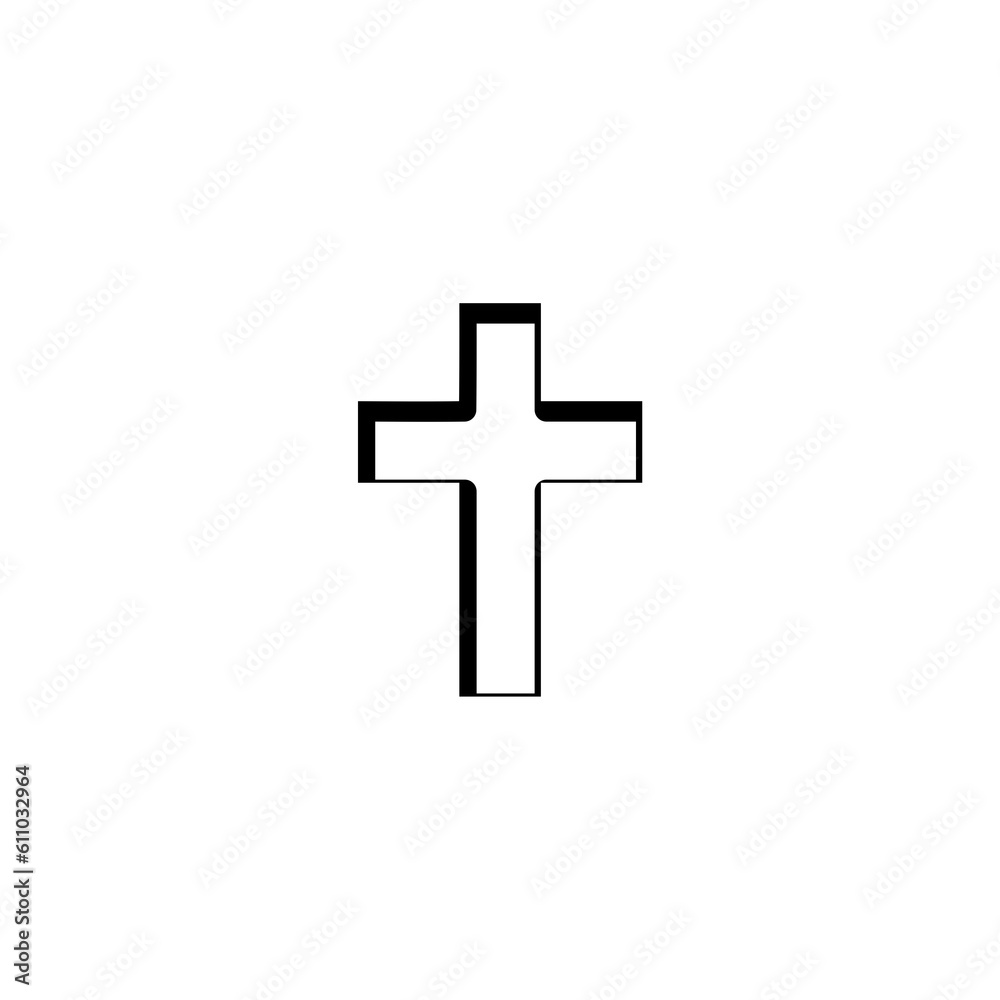 Christian cross icon isolated on white background Christian cross icon isolated on white background
