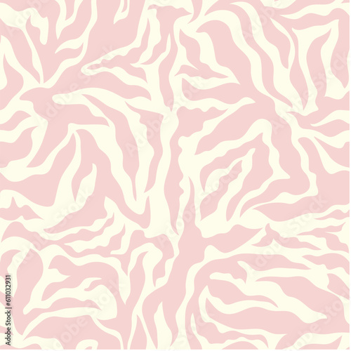 Matisse-inspired modern seamless repeat pattern with leaves and branches pink background. 