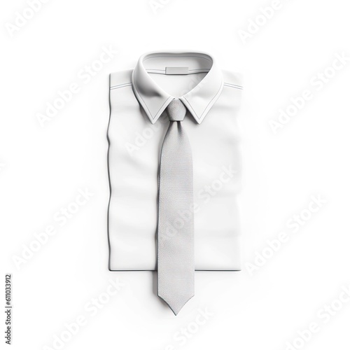 Tie fashion clothes isolated on white background. White mockup clothing. Generative AI