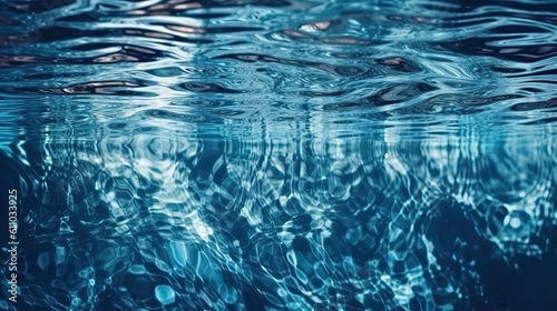 Blue and white pool water waves background. Generative AI