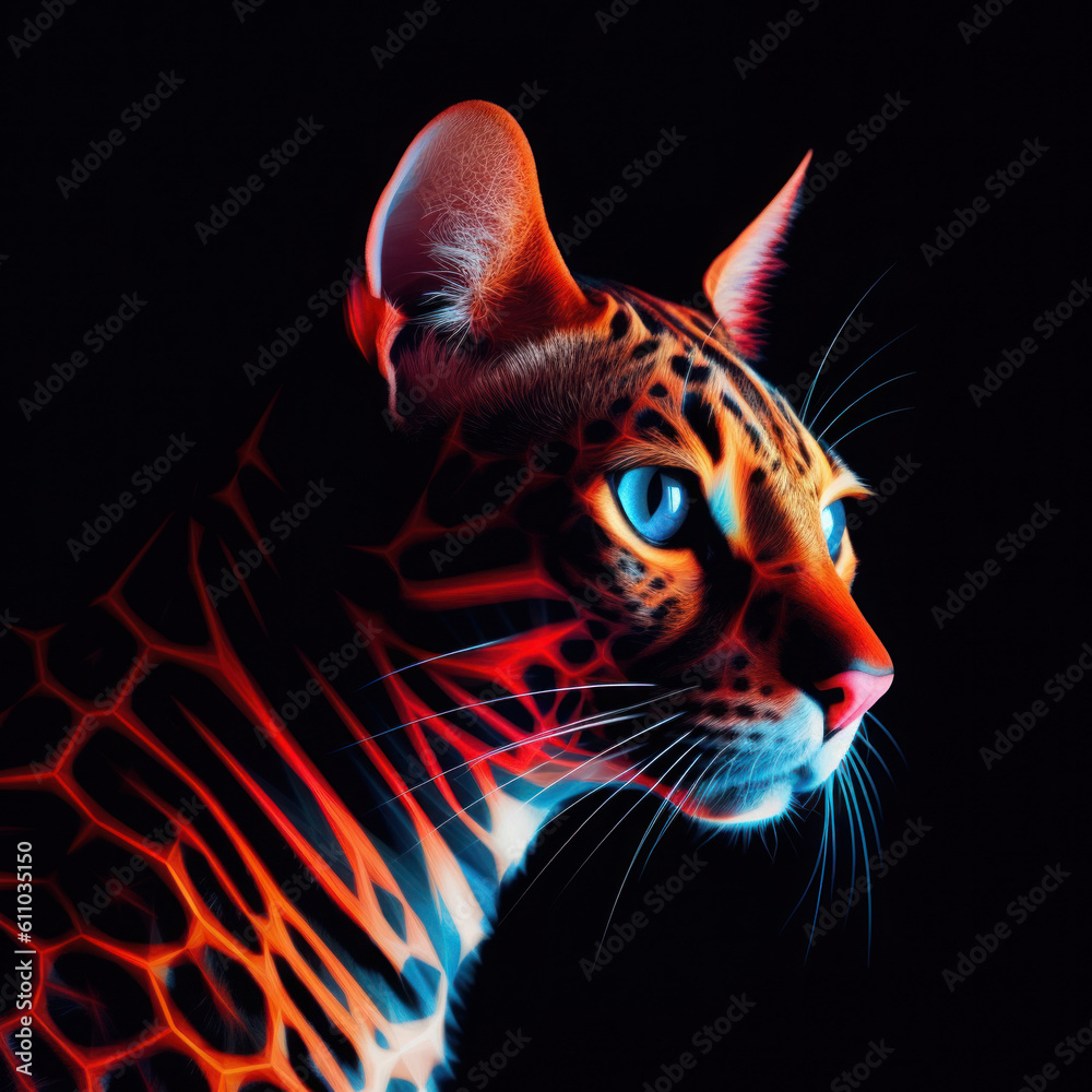 portrait of a tiger with Ai Generated