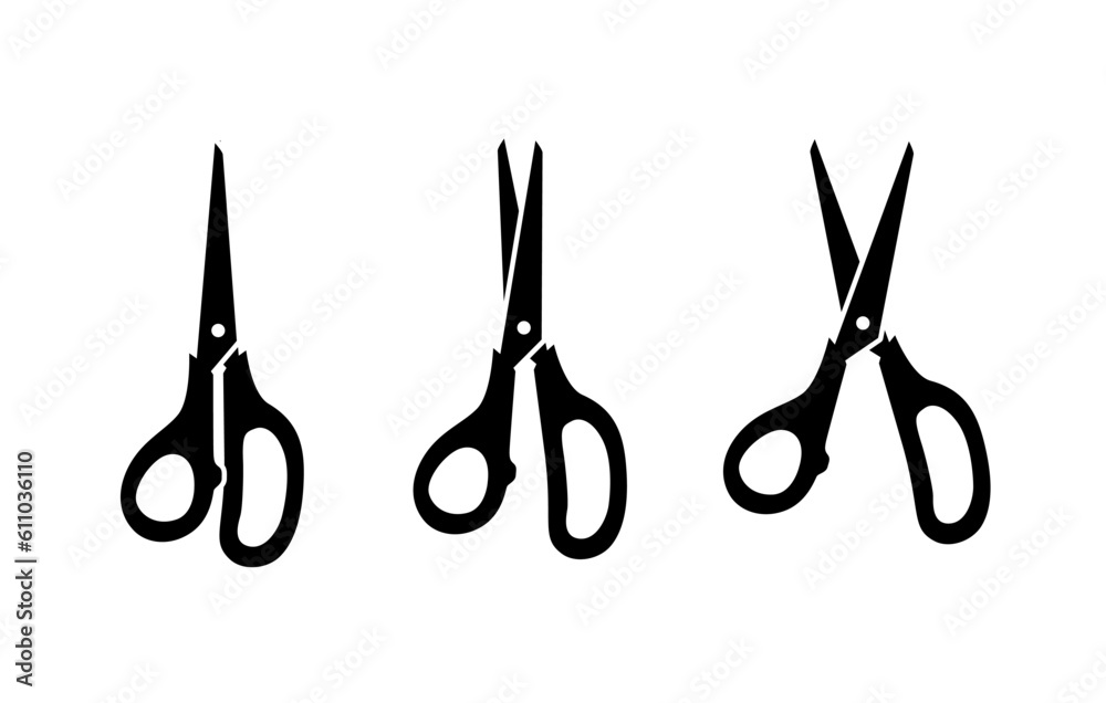 black scissors silhouette, Stock vector