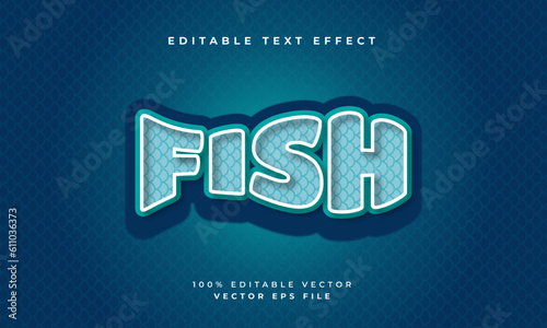 vector editable text effect with fish scales