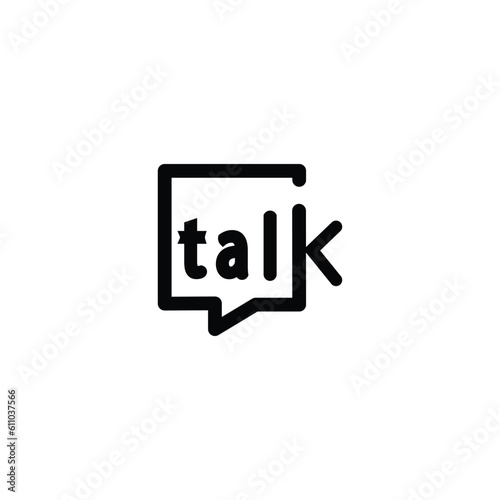 talk letter sign lettering on chat bubble icon sign logo vector