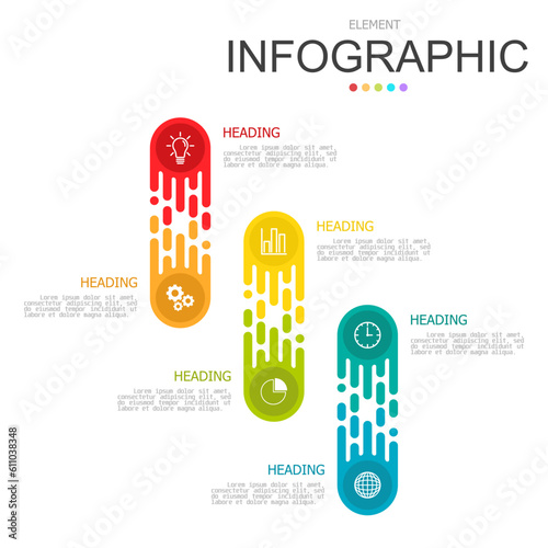 circle separated on both sides for infographic. used for process diagram, presentation, working flow, information layout, banner, chart, and graph. business concept with 6 options. data visualization.