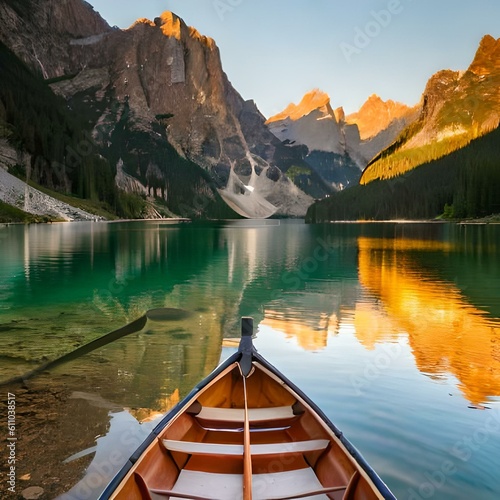 canoe on lake © sehar