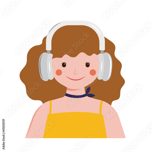 A happy girl with headphones