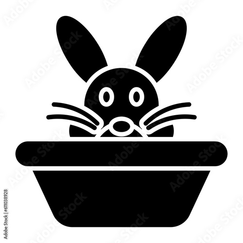 Easter Bunny Glyph Icon