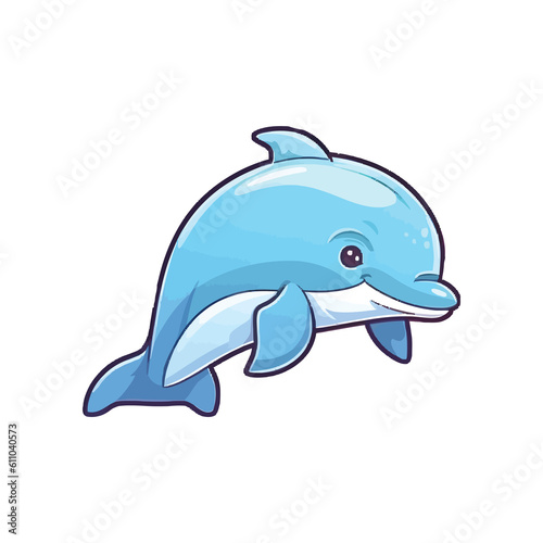 Adorable Dolphin: A Charming 2D Illustration