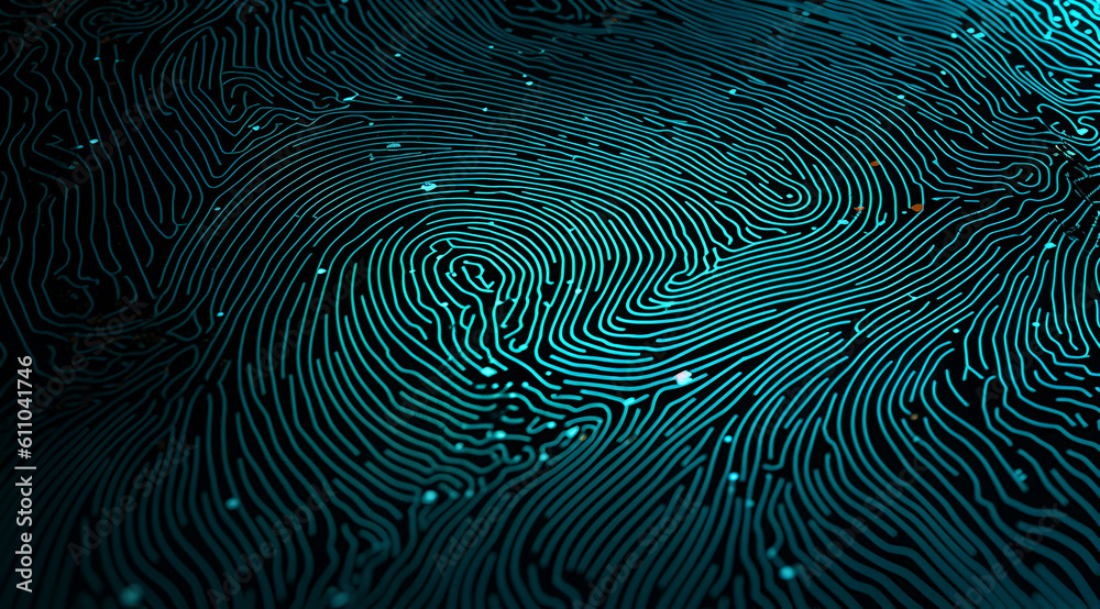 an image of a fingerprint with white lines. Generative AI. an image of a fingerprint with white lines. Generative AI.