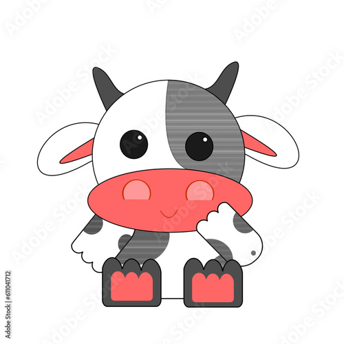Cute cartoon cow illustration vector