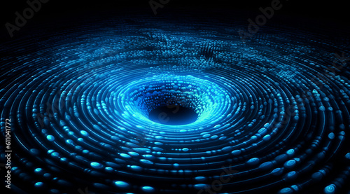 a blue image of an electronic fingerprint. Generative AI.