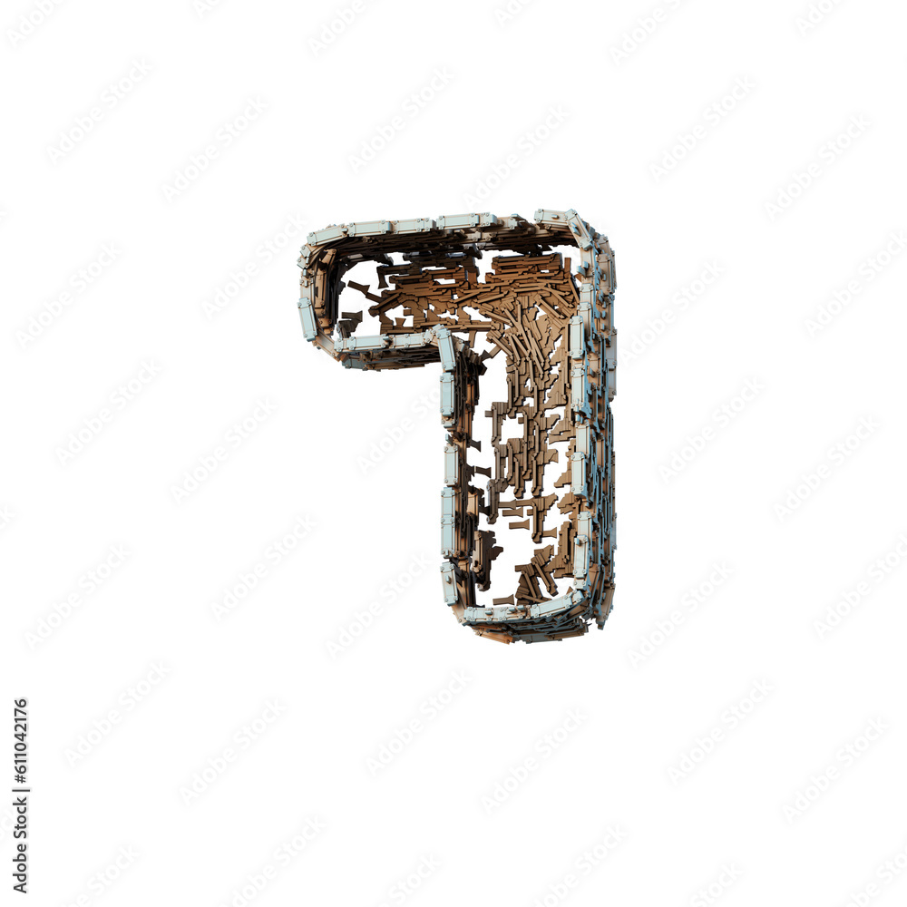 Fototapeta premium Micro Future 3D Alphabet or PNG Letters