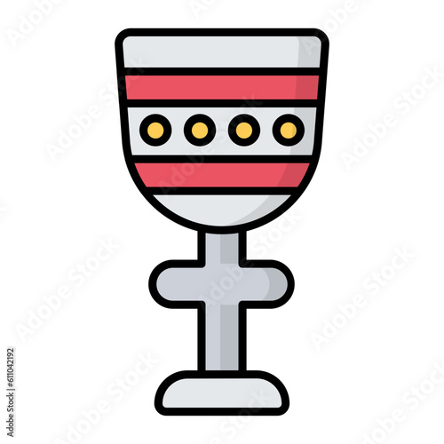 Easter Goblet Line Color Icon