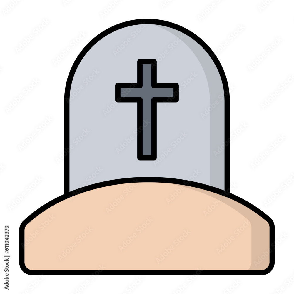 Obraz premium Grave Line Color Icon