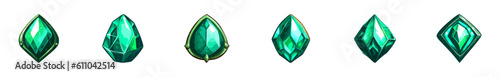 Vector emerald set, isolated on white background. Eps10 vector illustration.