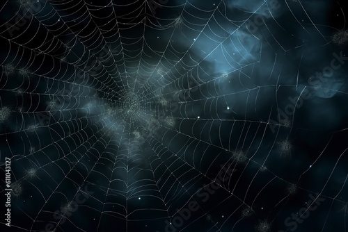 Halloween spider web created with Generative AI