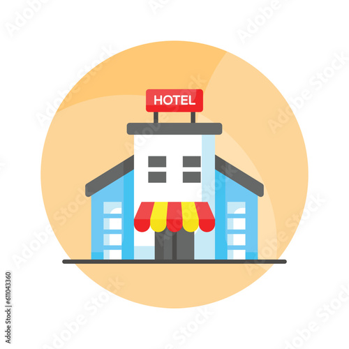 Beautifully designed icon of hotel, modern style vector of hotel building customizable and easy to use