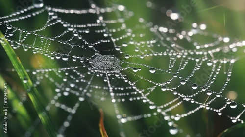 spider web with dew drops © Aqib