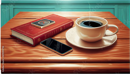 Generative AI cup of coffee and book