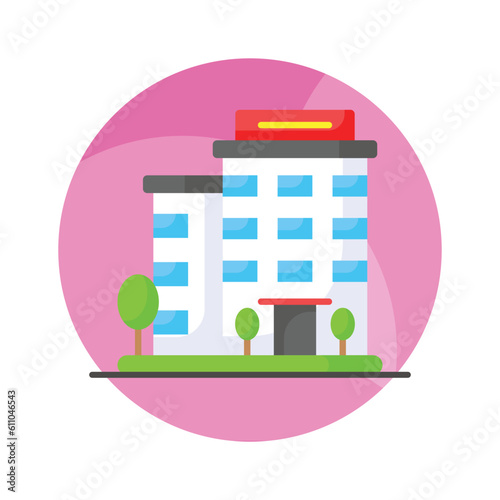 Beautifully designed icon of hotel, modern style vector of restaurant building customizable and easy to use
