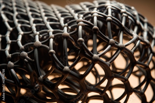 close-up of carbon nanotubes, with their incredible strength and flexibility on display, created with generative ai