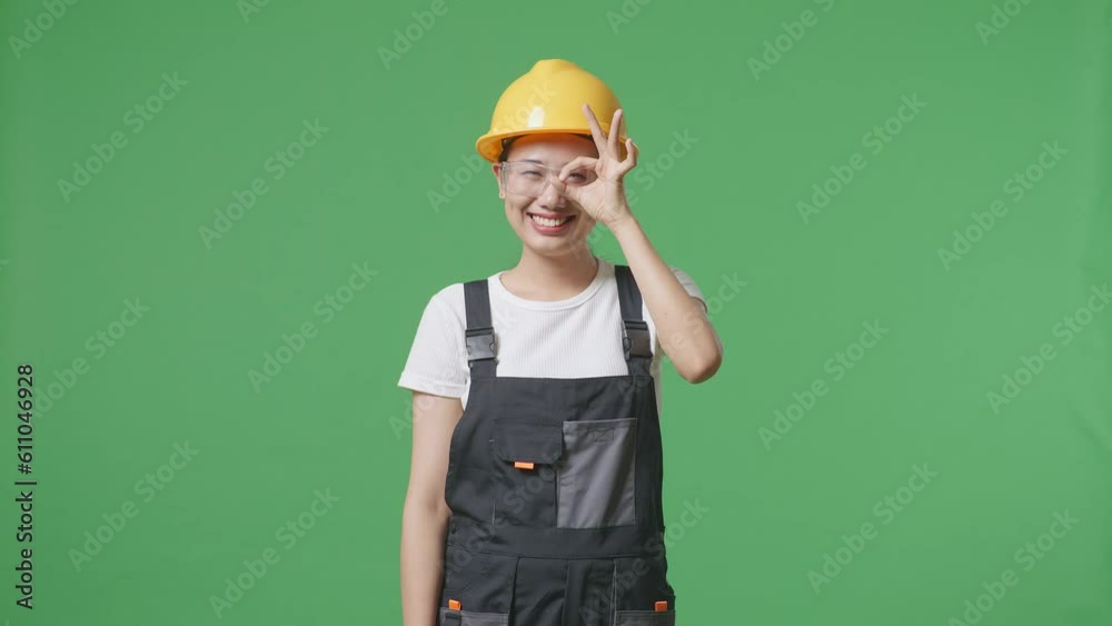 Asian Woman Worker Wearing Goggles And Safety Helmet Showing Thumbs Down Gesture To Camera While Standing In The Green Screen Background Studio
Asian Woman Worker Wearing Goggles And Safety Helmet Showing Thumbs Down Gesture To Camera While Standing In The Green Screen Background Studio