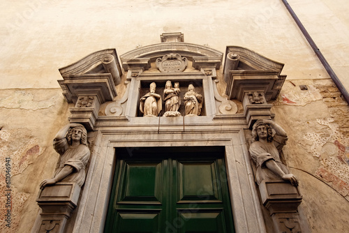Architecture details of Basilica di Santa Maria Maggiore & Cappella Colleoni, Bergamo Alta Italy photo