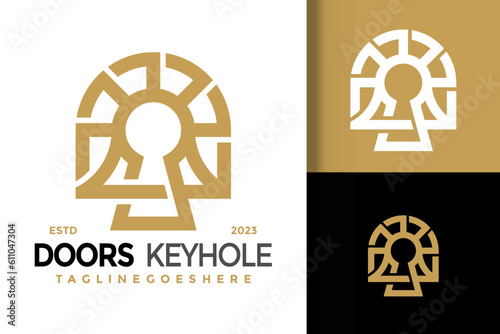 Window and door keyhole logo vector icon illustration