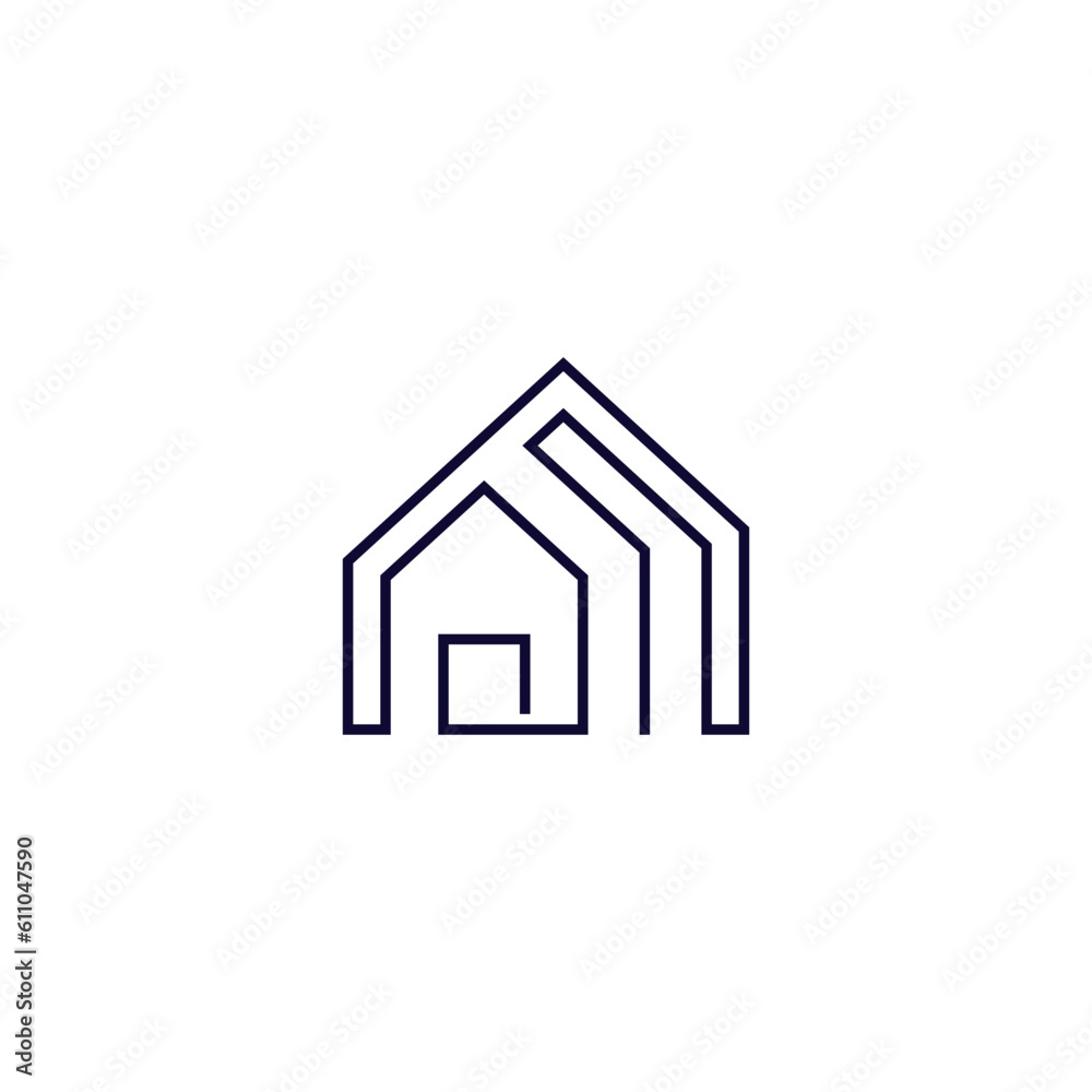 house logo in minimalist and simple line art style house logo in minimalist and simple line art style
