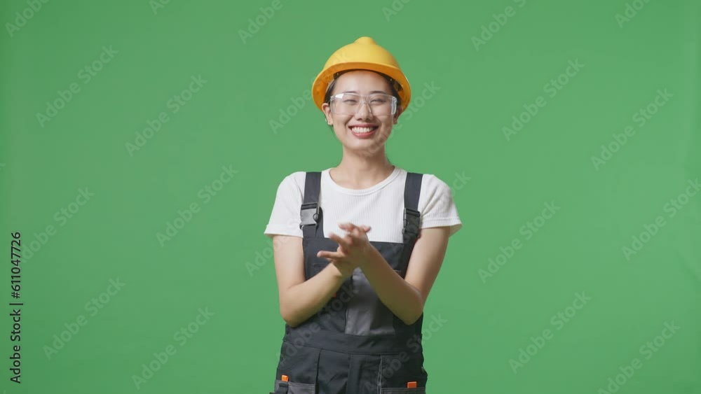 Asian Woman Worker Wearing Goggles And Safety Helmet Smiling And Making Call Me Gesture To Camera While Standing In The Green Screen Background Studio
Asian Woman Worker Wearing Goggles And Safety Helmet Smiling And Making Call Me Gesture To Camera While Standing In The Green Screen Background Studio